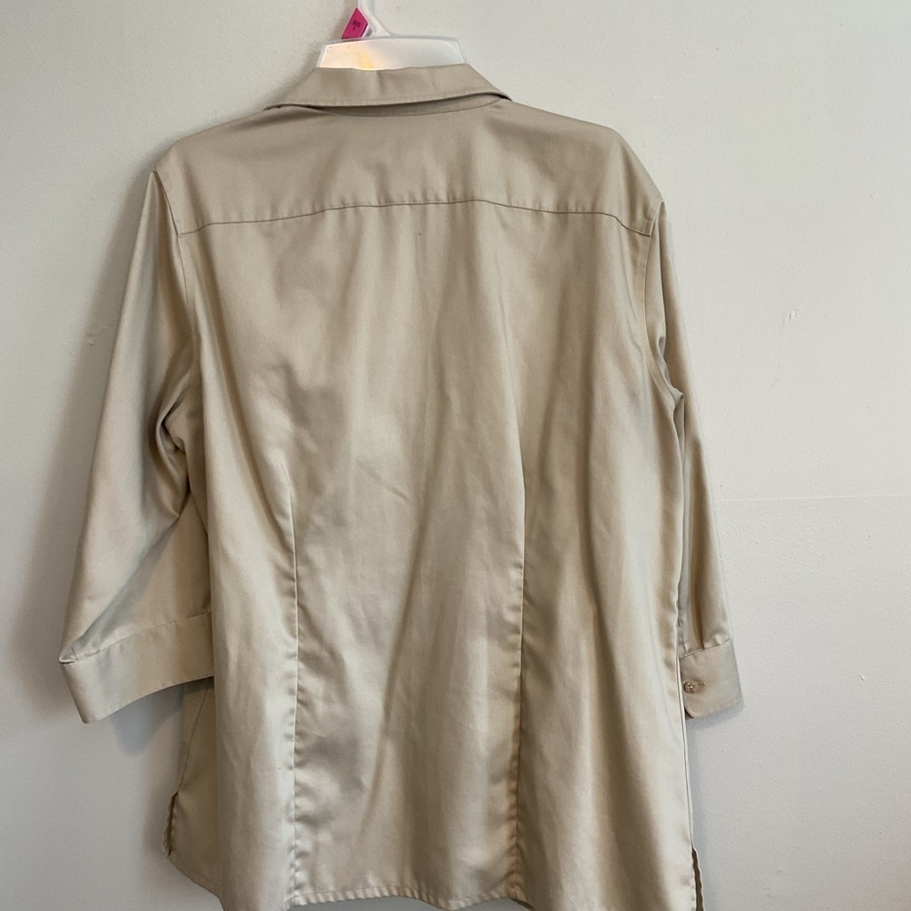 Preppy Long Sleeve Button Down Minimalist Cotton Summer Vacation Shirt Large - Picture 5 of 7